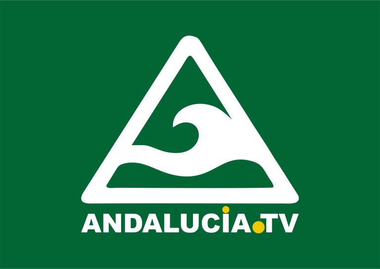 LOGOTIPO ANDALUCIA.TV VERDE Y BLANCO