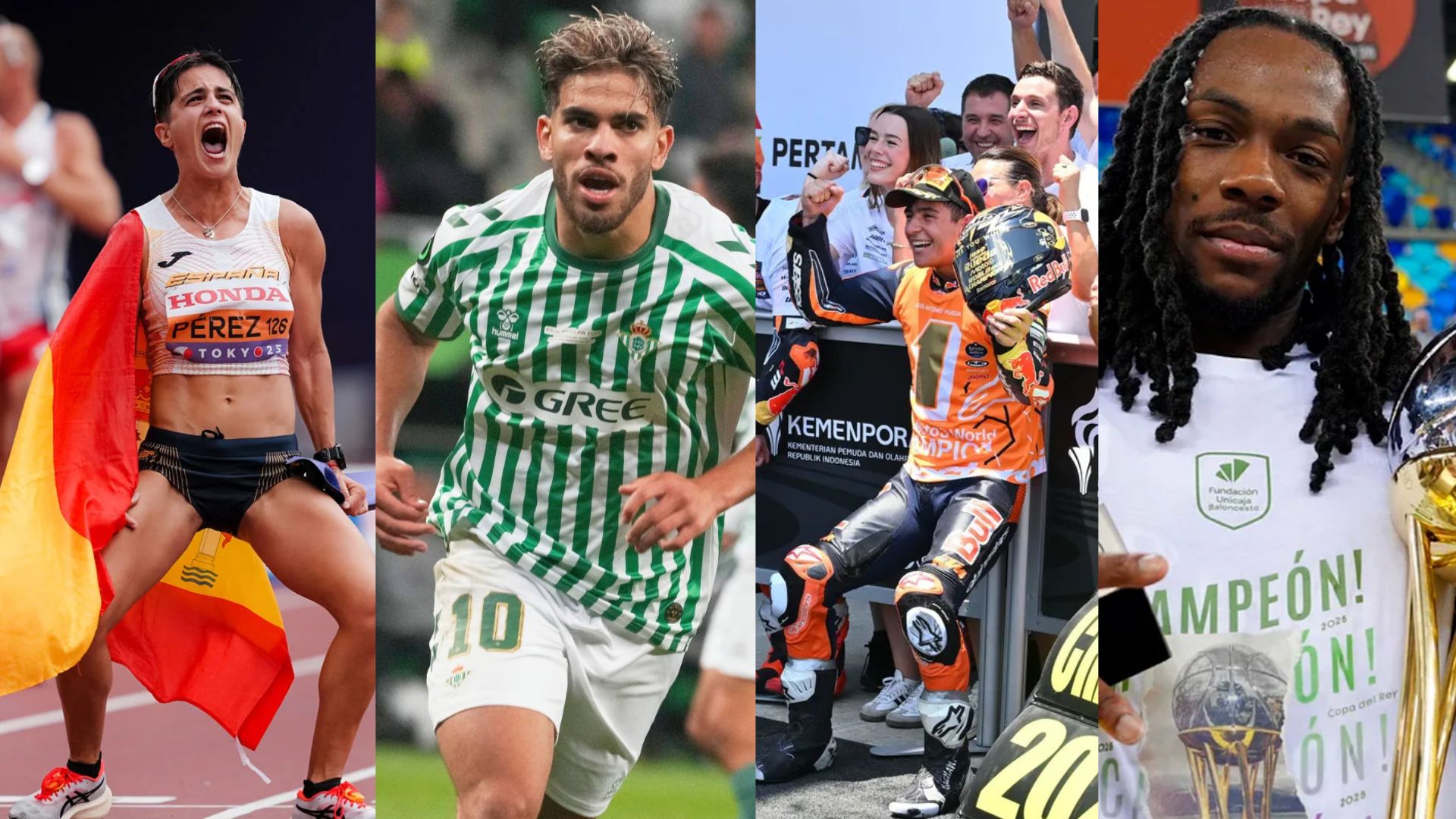 María Pérez, José Antonio Rueda, Unicaja y Real Betis; los más destacados del deporte andaluz en 2025.