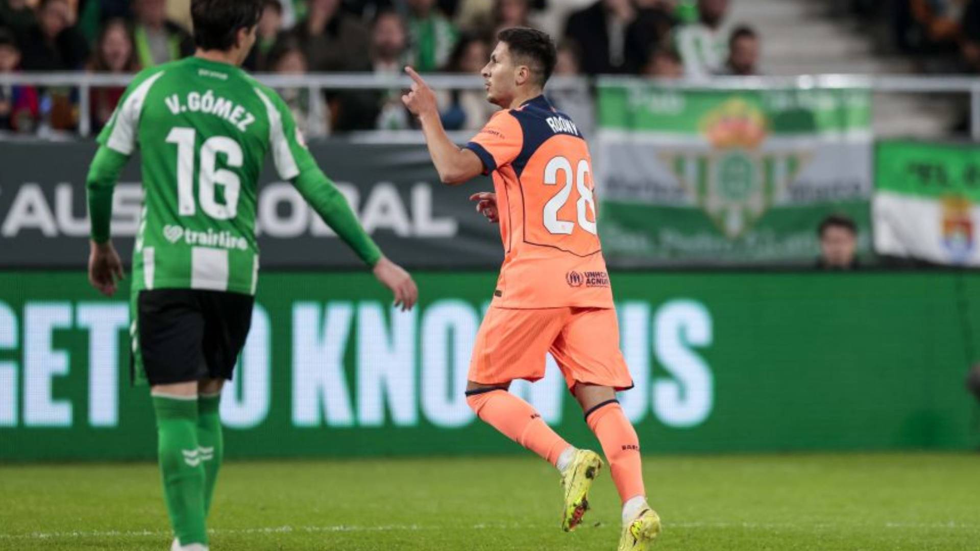 Celebración del 1-3 del FC Barcelona ante el Real Betis en la jornada 15 de la Liga.