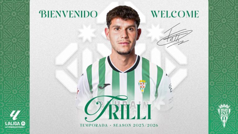 Trilli, lateral derecho gallego, anunciado como nuevo futbolista del Córdoba CF.